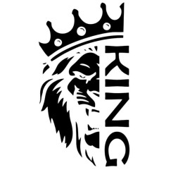 Наклейка "KING лев"  14x25см. Черный