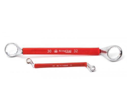 King Tul. Ключ накидной, отогнут.на 75град.  30х32 мм. в прорезиненной оплетке