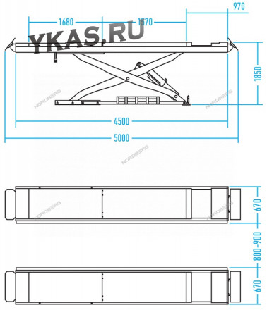 Подъемник 380В ножничный для сход-развала 4,5 тонн (серый) _68346
