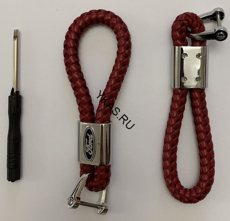 Брелок кожа плетенная  GEELY  Красный