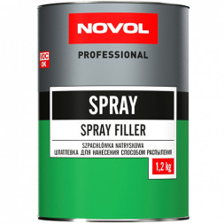 Шпатлёвка Novol SPRAY  распыляемая 1,2кг (сильное заполнение облегчает подготовку)