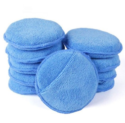 Микрофибра круглая для полировки с карманом для руки 13x13x2.5см синий