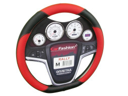 Оплетка на руль CF RALLY - М, Чёрный/Красный (со скошенным низом)