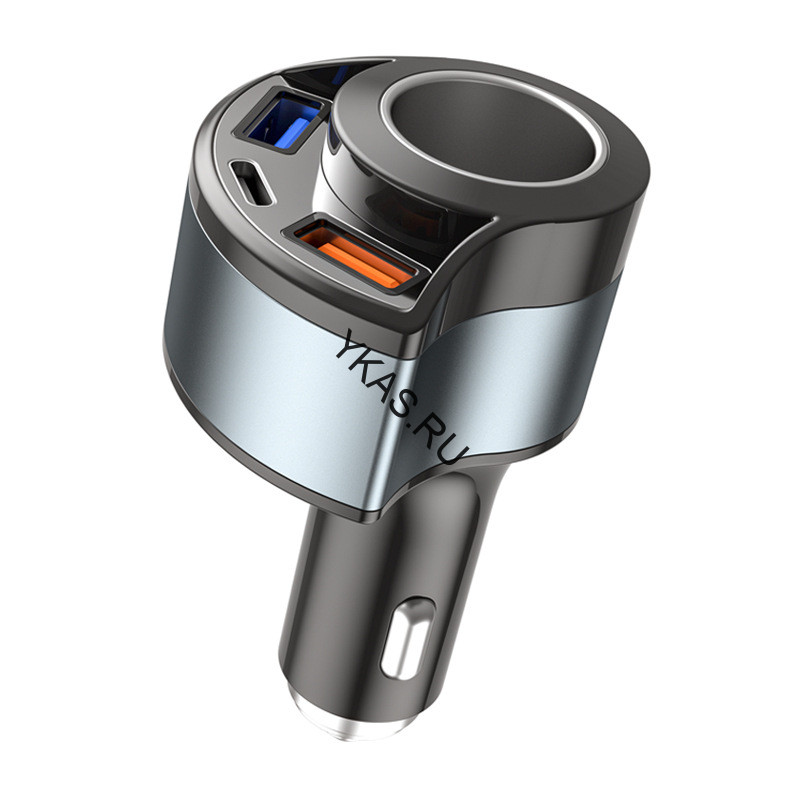 Разветвитель прикуривателя  1 выход + 2 USB +1 Type-C