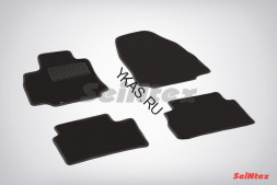 Коврики текстильн. Nissan Tiida 2007-2015г. /компл.4шт./осн.резин./ LUX