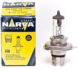 Автолампа Narva 24V   H4    75/70W   P43t  STANDARD HALOGEN LAMPS