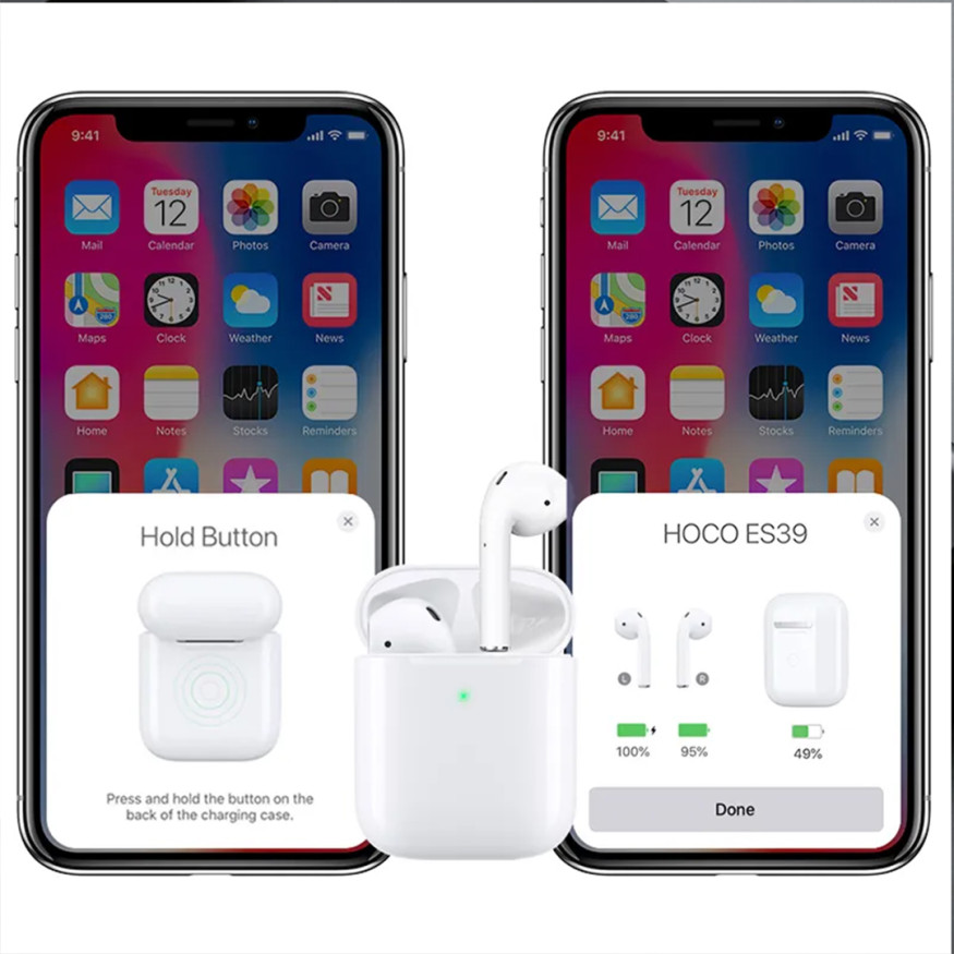 Наушники HOCO ES39 TWS вкладиши, Bluetooth, 350 мАч, белый