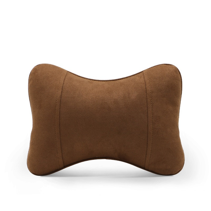 Подголовник-подушка  Carlife "косточка"  алькантара  Коричневый