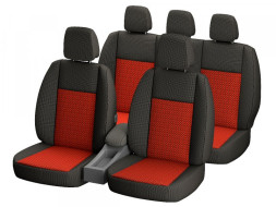 Авточехлы   Lada 2110, PRIORA  "Гобелен"  красный