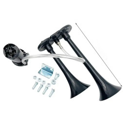 Сигнал возд BIG BLAST 2 дудки металл 12V 295mm с компрессором, черный