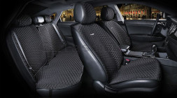 Комплект Накидок  «PALERMO PLUS»  Чёрный/Бежевый (капрон/экокожа)