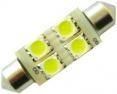 Маяк Cвет-од 12V  T11x36  4 SMD (smd 3.5x2.8)  S8,5  WHITE  (уп.10шт.)