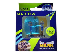 Лампа МАЯК 12V H27/W2 27W Ultra РG13 (881) Super White+150% (к-кт 2шт)
