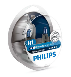 Автолампа Philips 12V H1 55W P14,5s Diamond Vision (к-т 2шт)