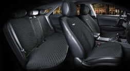 Комплект Накидок  «PALERMO PLUS»  Чёрный/Зелёный (капрон/экокожа)