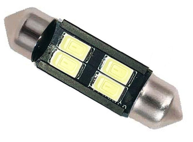 Маяк Cвет-од 12V  T11x39   6 SMD (5730) SV8.5/8 SUPER WHITE (бл.2шт)