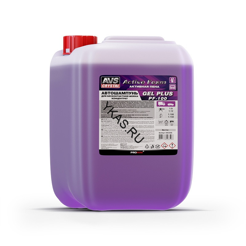 AVS  Автошампунь для б/к мойки AVS "Active Foam" 1:9-12 PF-100 GEL PLUS 6кг.