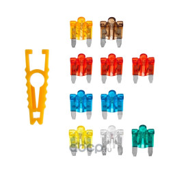 Предохранители флажковые "МАЯК" MINI  набор 5А-30А  набор 100шт с пинцетом  ИНДИКАТОР  ОБРЫВА