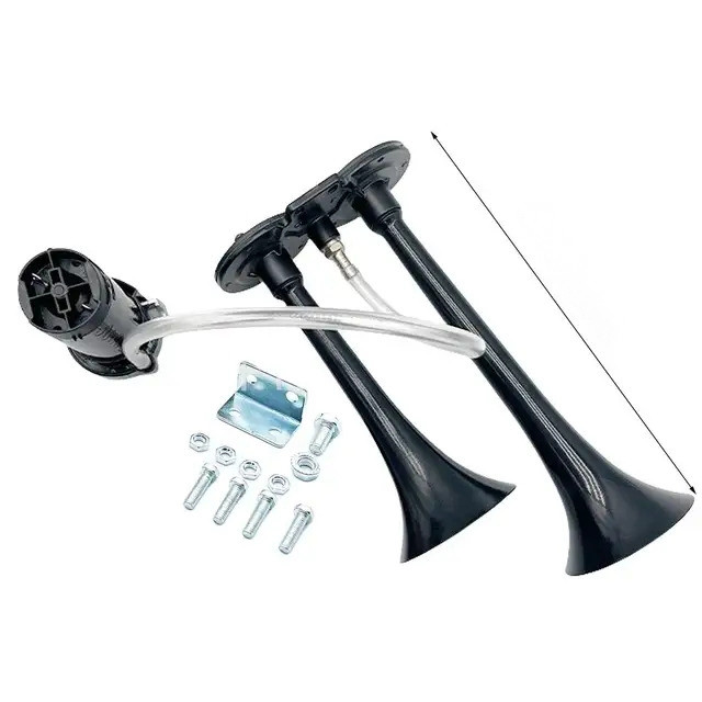 Сигнал возд  BIG BLAST  2 дудки металл 24V 295mm с компрессором, черный