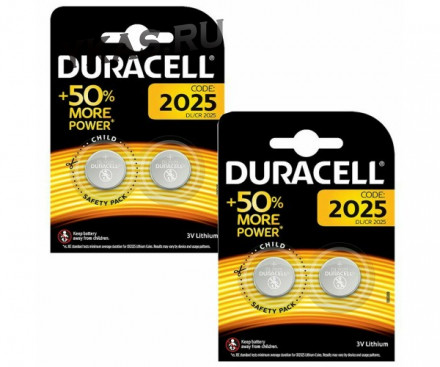 Батарейки Duracell   круглые CR2025 цена за 2шт. (CHINA)