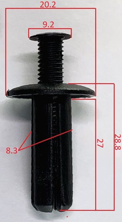 Клипсы  В=28,8 / Ш=20,2 мм.  (цена за упак. 10шт.)