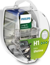 Автолампа Philips 12V H1 55W P14,5s LongLife EcoVision Set 2шт. (увелич.срок службы)