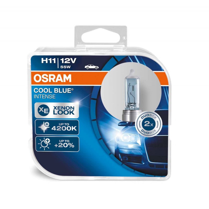 Лампа OSRAM 12V     Н11   55W  CBI BOX  PGJ19-2  (2шт.) (голуб.4200К)