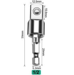 Переходник-кардан (шарнир) шуруповерт набор 3шт  (1/2", 1/4", 3/8")