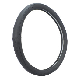 Оплетка на руль   Carlife  "Soria"  XXL,  Чёрный/Чёрный с  перфорацией