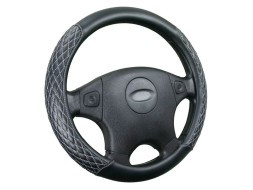 Оплетка на руль CF ROMB - М, Чёрный/Серый