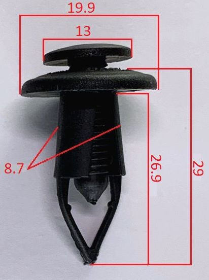 Клипсы  В=29 / Ш=19,9 мм.  (цена за упак. 10шт.)