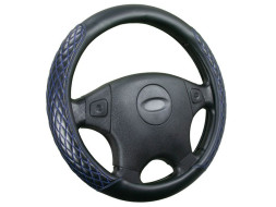 Оплетка на руль CF ROMB - М, Чёрный/Синий