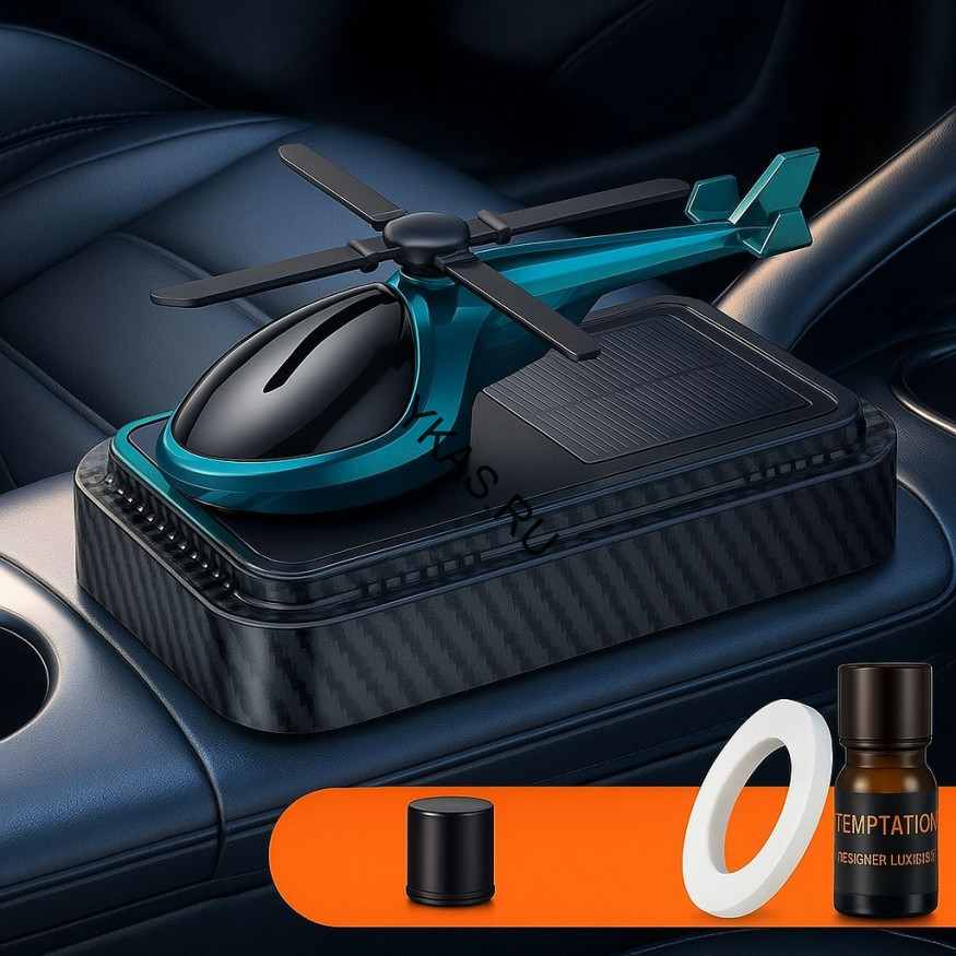 Игрушка на торпедо "вертолет" карбоновая платформа с ароматизатором, зеленый