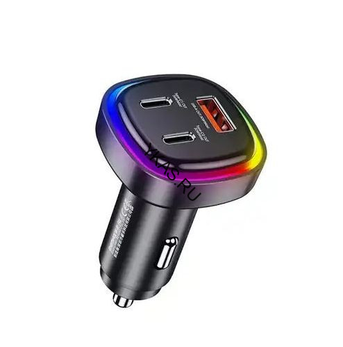 АЗУ  REMAX  1USB + 2USB TYPE-C  QC3.0 (12/24V - 66W+QC3.0)