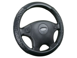 Оплетка на руль CF ROMB - М, Чёрный/Чёрный