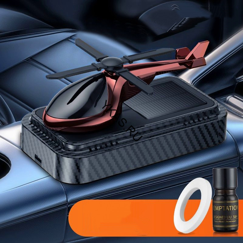 Игрушка на торпедо "вертолет" карбоновая платформа с ароматизатором, красный