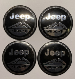 Этикетки на диски (метал)  диам. 56,5мм.  "JEEP" 4x4  (4 шт.)