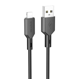 Кабель Borofone  USB - lightning  (1м)  черный BX70