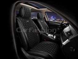 Накидки Фронт  «BULLET»  Черный/Черный/Серый  (велюр класса люкс) 2шт.