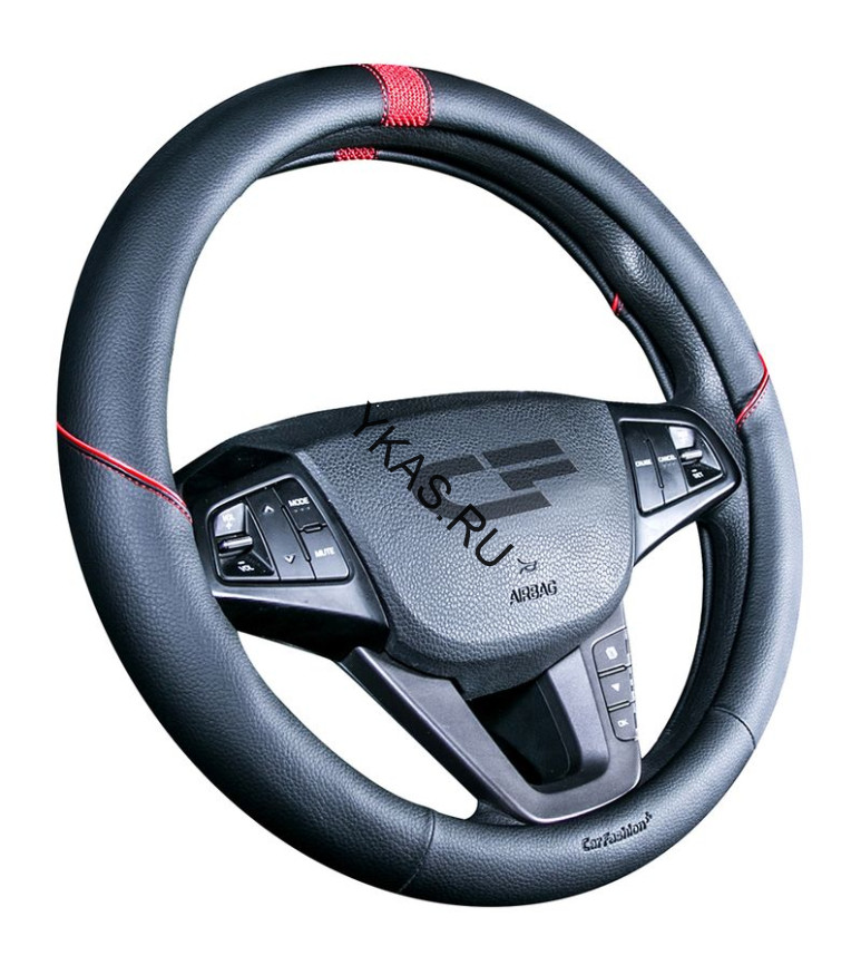 Оплетка на руль   CF  SECTOR - М,  Чёрный/Красный