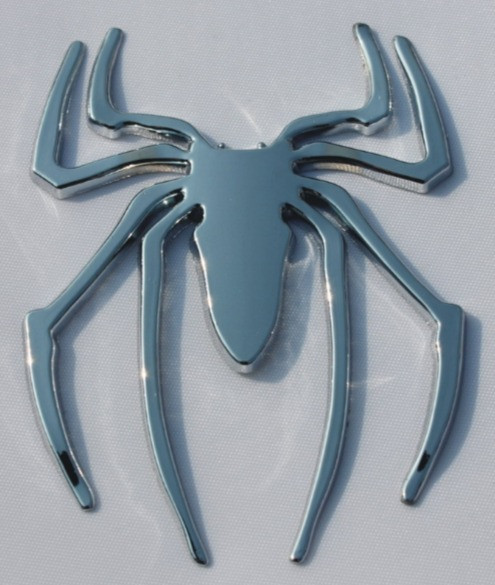 Наклейка 3D   Паук (7x5см)  Серебро