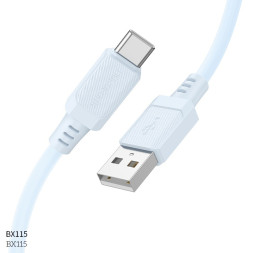 Кабель Borofone  Type-C - Type-C  (1м) 60W  голубой BX115