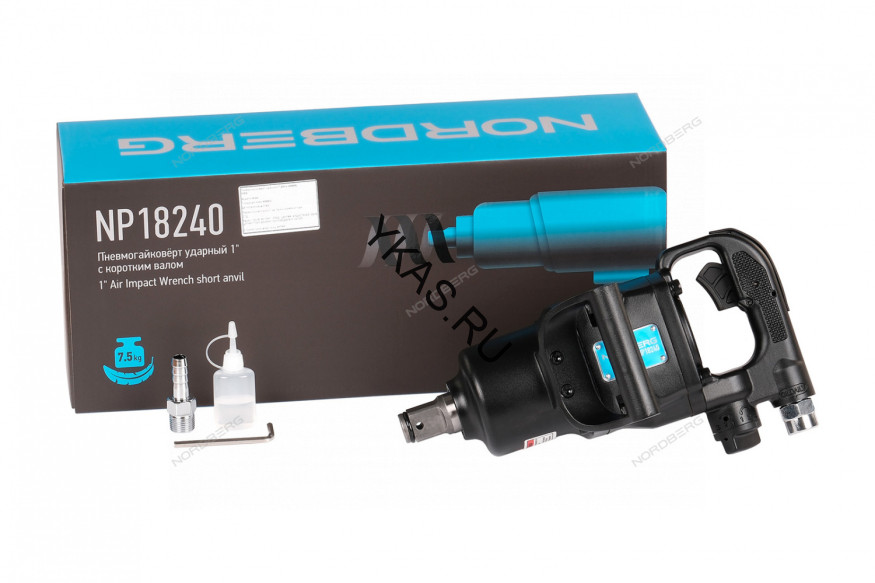Ударный пневмогайковерт NORDBERG NP18240 с коротким валом (1", 2500 Нм)