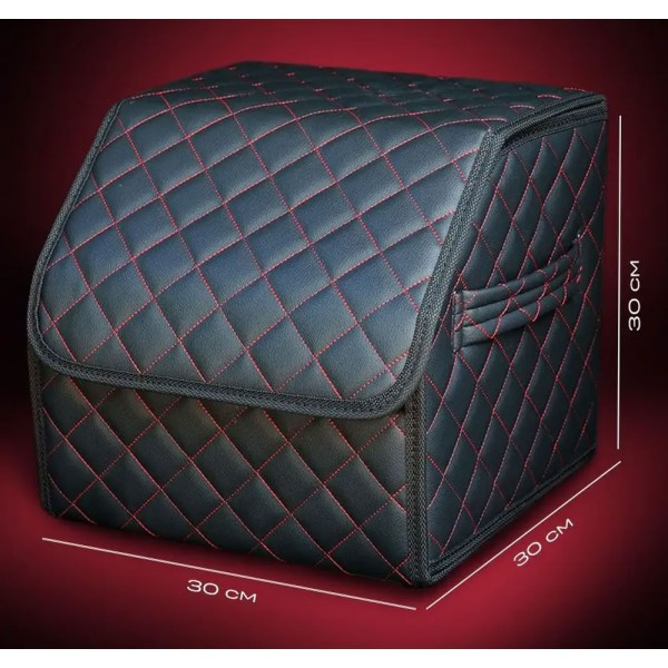 Сумка органайзер в багажник «S» 30х30х30 черный/красный Premium качество