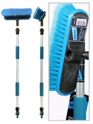 Щетка для мытья машины "Black&amp;Blue" телеск., проточная ручка 90-160см, с запорным краном (BB606)