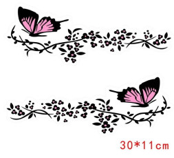 Наклейка  Бабочки розовые  30x11см