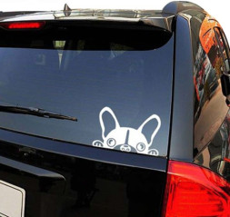 Наклейка "Собачка"  наружная  15x10см. Белый