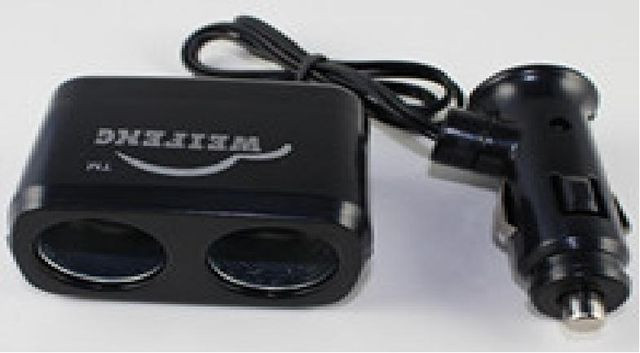 Разветвитель прикуривателя  2 выхода WF-318 black/12/24B/провод