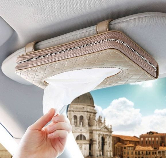 Салфетница на козырек экокожа бежевый