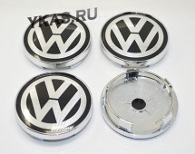 Заглушка (колпачок) на литой диск мод. VW  хром черный  ( D65/D52)